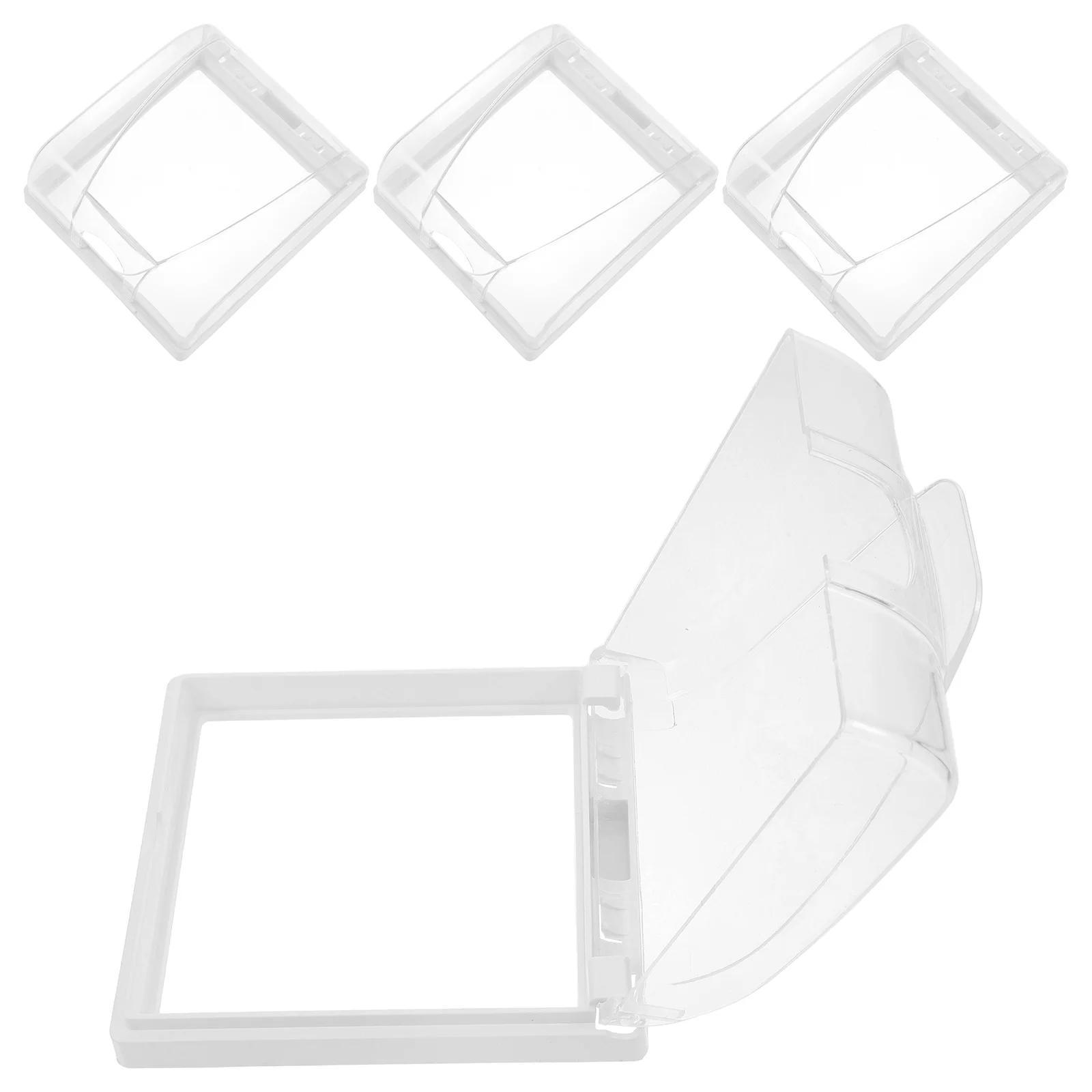 

4 Pcs Waterproof Socket Protective Cover Bathroom Power Adhesive Outlet Protector Covers Box Switch Plastic 86 Type