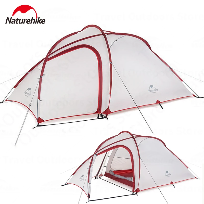 Naturehike Hiby Ultralight Camping 3-4 Persons Tent Outdoor 20D Nylon Rainproof PU3000+MM 1 Room 1 Hall Tourist Tent With Mat