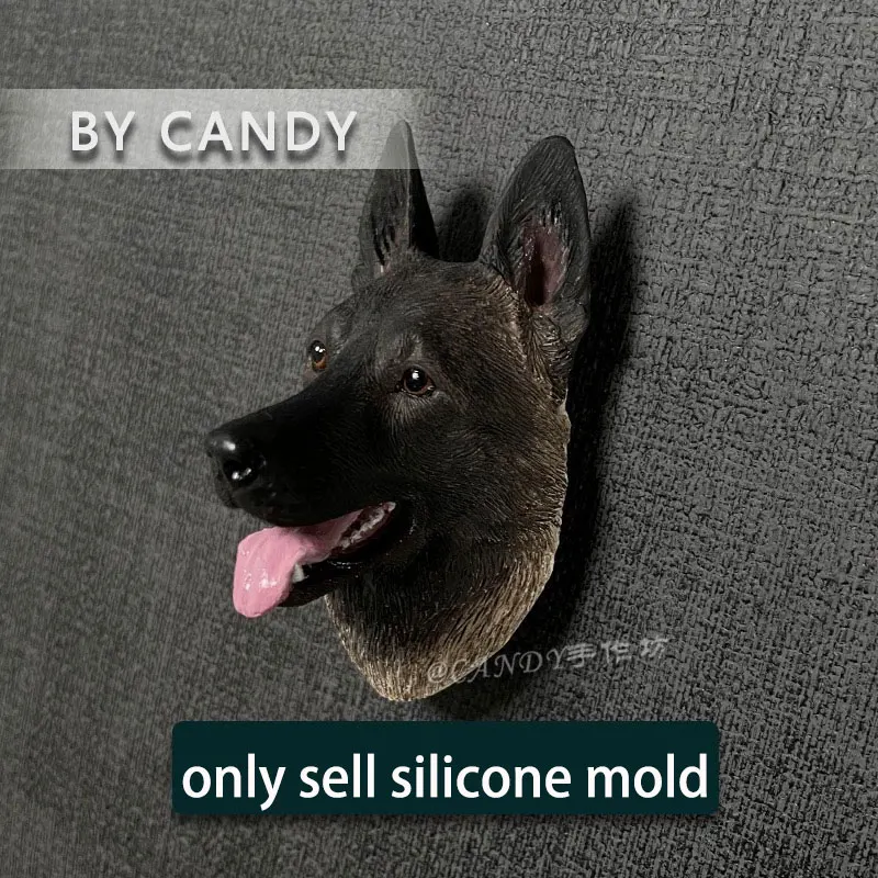 Husky Dog Head Silicone Mold Sled Dog Avatar Gypsum Fondant Clay Candle Mold DIY Pet Dog Refrigerator Magnet Material
