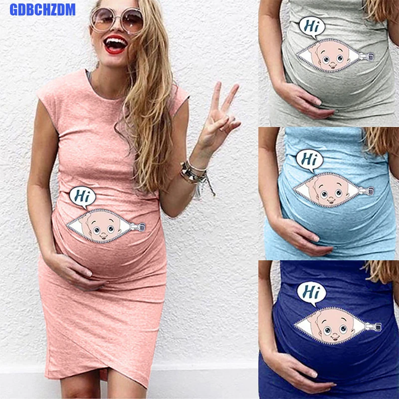 

Cute Maternity Dress Loose Casual Dress Women Maternity Clothes Plus Size Pregnant Woman Maternity Dress