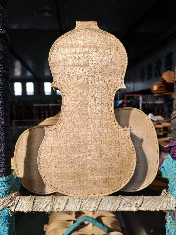 4/4 Semi finished violin body made of maple and fir wood, DIY instrument making process, randomly send violin