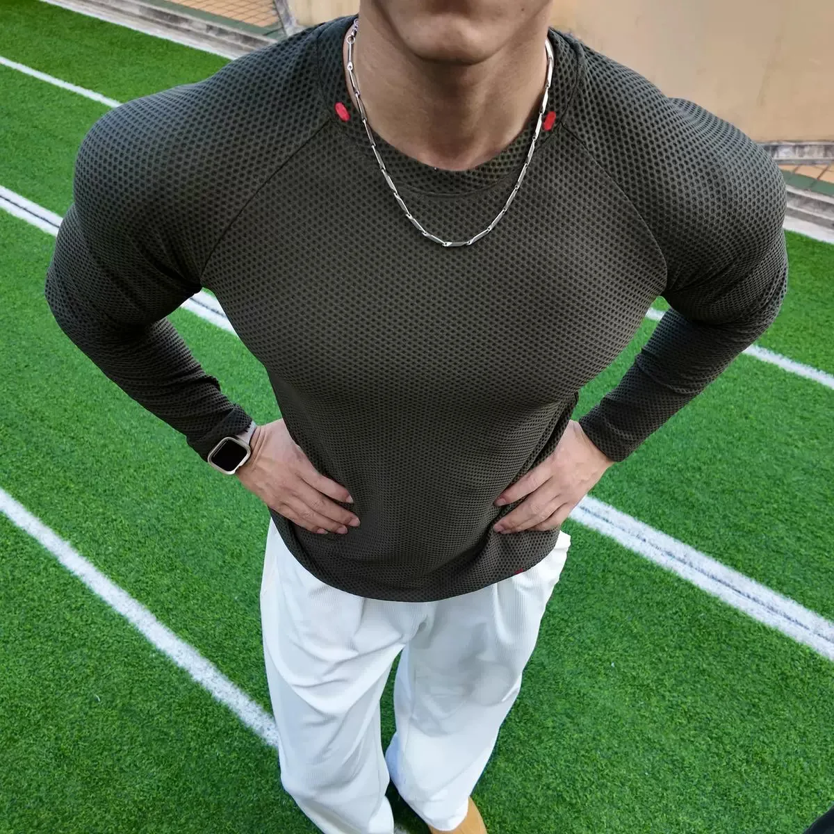 

Elastic tight-fitting T-shirt men's long-sleeved fitness running clothes bodybuilding sport clothes men gym gym