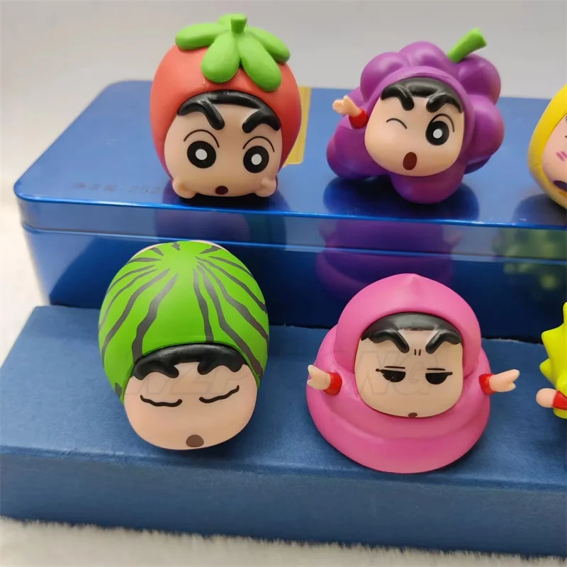 Anime Crayon Shin-chan Cos Fruit Q Version Shinnosuke Nohara Action Figures Model Pvc Kawaii Cartoon Ornaments Gifts Kit Toy