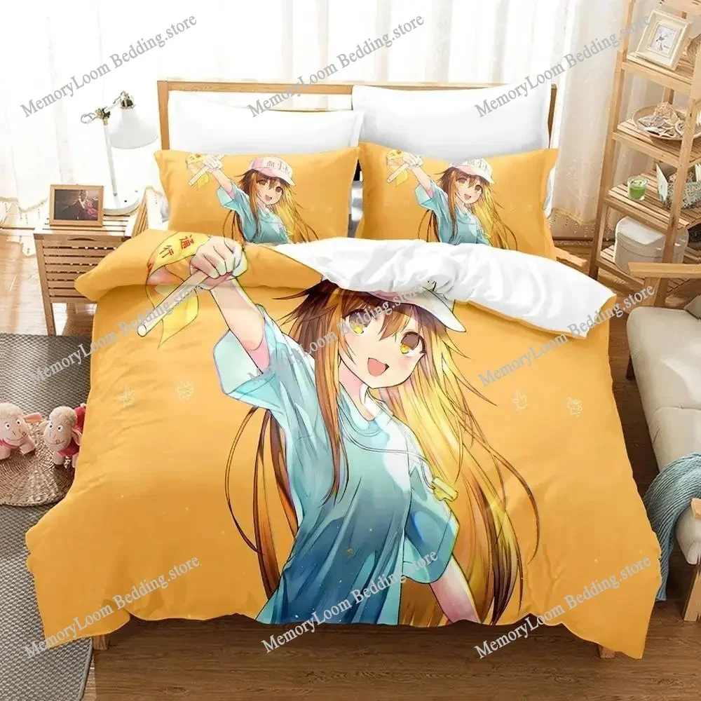 3d Print Anime Cells At Work!Bedding Set Single Twin Full Queen King Size Bed Set Adult Kid Bedroom Duvet Cover Set Home Textile