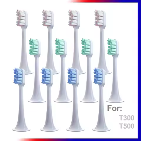8pcs Replacement Toothbrush Heads For Xiaomi T300 T500 Sonic Electric Teeth Brush Mijia Nozzles With Dust Cover Vacuum Packaging