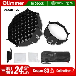 AMBITFUL 30cm PS30 SE 50cm PS50 SE Mini Quickly Release Bowens Mount Octagon Softbox + Honeycomb Grid for Flash LED Light