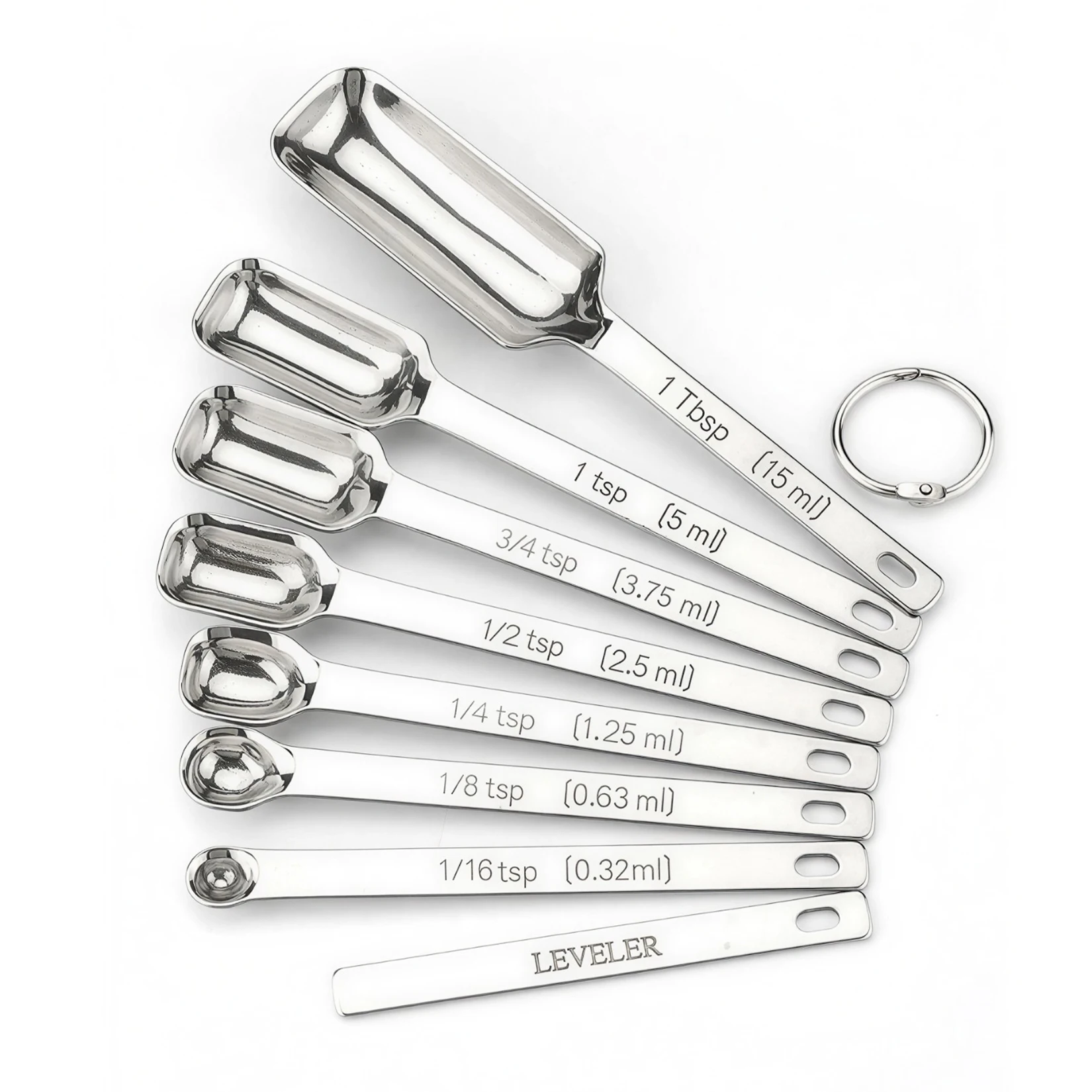 Coffee Tea Holders - Stainless Steel Measuring Spoons Set, 8
