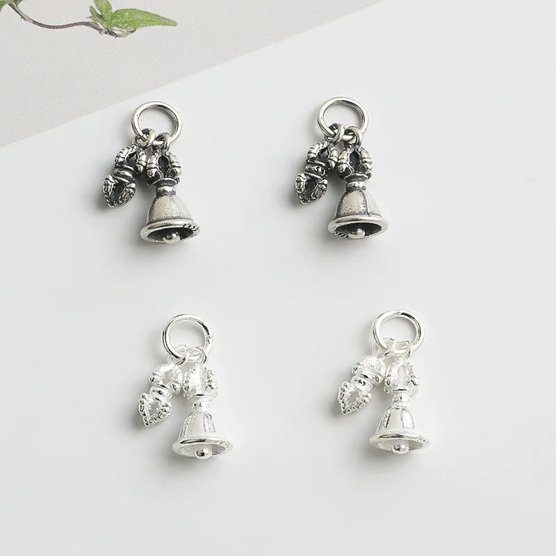 

1 шт., стерлингового серебра 925 пробы, тибетский стиль, буддизм, ваджра, пестик, колокольчики, подвески, хрустальные браслеты, серебряные подвески, ювелирные изделия своими руками