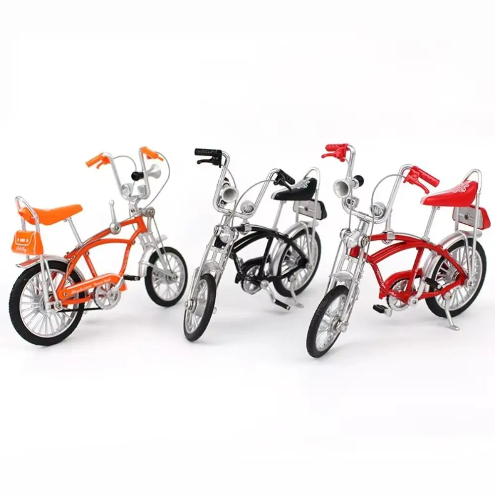 

Retro Style Alloy Bicycle Model Orange Black Red Cycling Ornaments Simulation Mountain Bikes Diecast Metal Home Decor