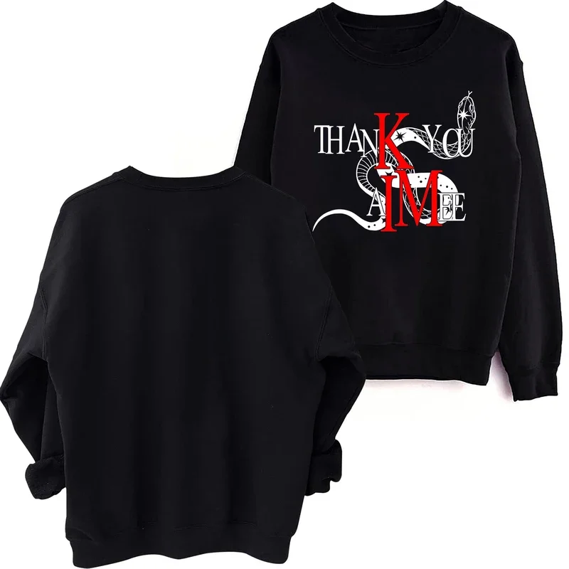 thanK you aIMee TTPD Tortured Poets Sweatshirt Harajuku Round Neck Long Sleeve Oversized Hoodie Fans Gift