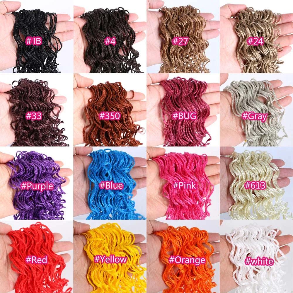 Zizi Braids Thin Micro Crochet Box Braids Synthetic Hair Extensions Gray Purple Pink Blonde Brown Chestnut Crochet Hair Linwan