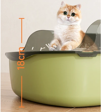 Open Cat Litter Box Large Capacity Plastic Anti-Splash Cats Toilet Pet Sandbox Kitten Tray Bedpan Cleaning Bath Basin Supplies