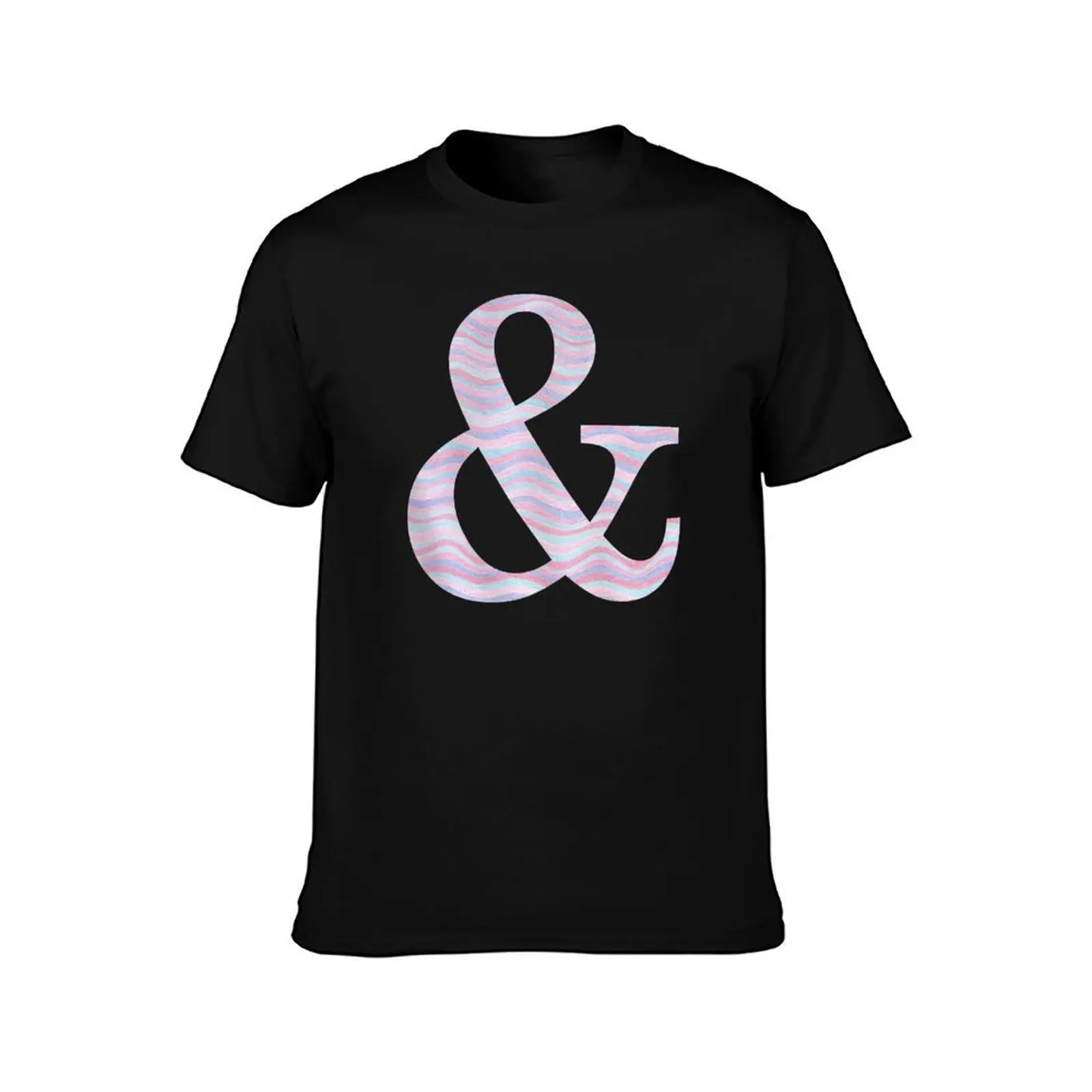 Initial & Ampersand Rose Quartz And Serenity Pink Blue Wavy Lines T-Shirt Anti-Perspiration Workout Top T-Shirt