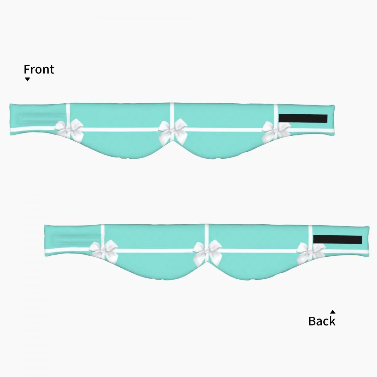 Turquoise Gift Box White Bow sleep mask Light Blocking Portable Eye Cover for Girls Boys Travel Party Gift Eyeshade eyepatch view 3