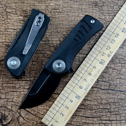 Twosun Mini Pocket Knives Folder D2 Blade Black Micarta Handle Y-START Outdoor EDC TS147