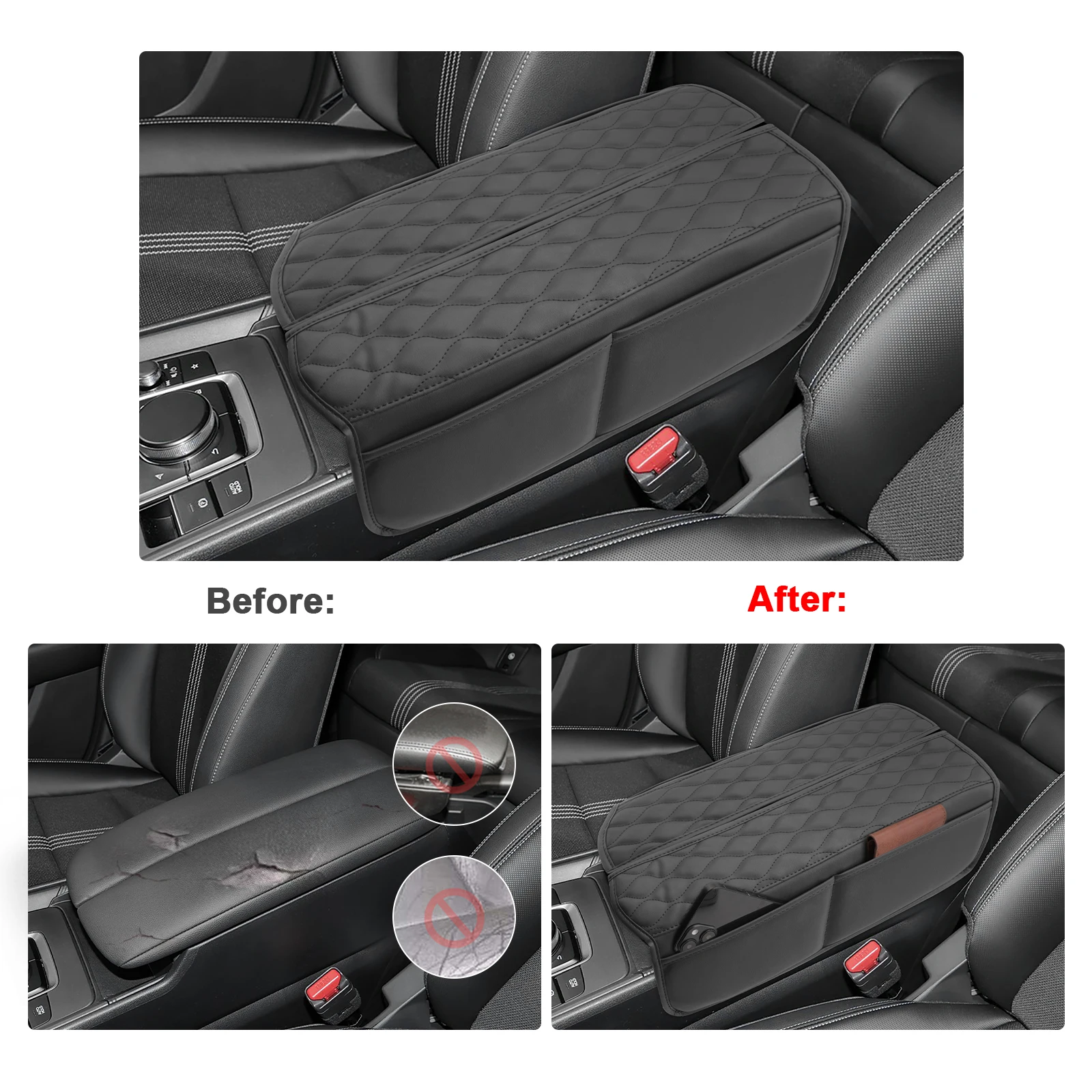 LFOTPP Car Armrest Box Cover for Mazda CX-50 2023-2026 Central Control Armrest Box Pad Auto Mazda CX-50 2026 Accessories