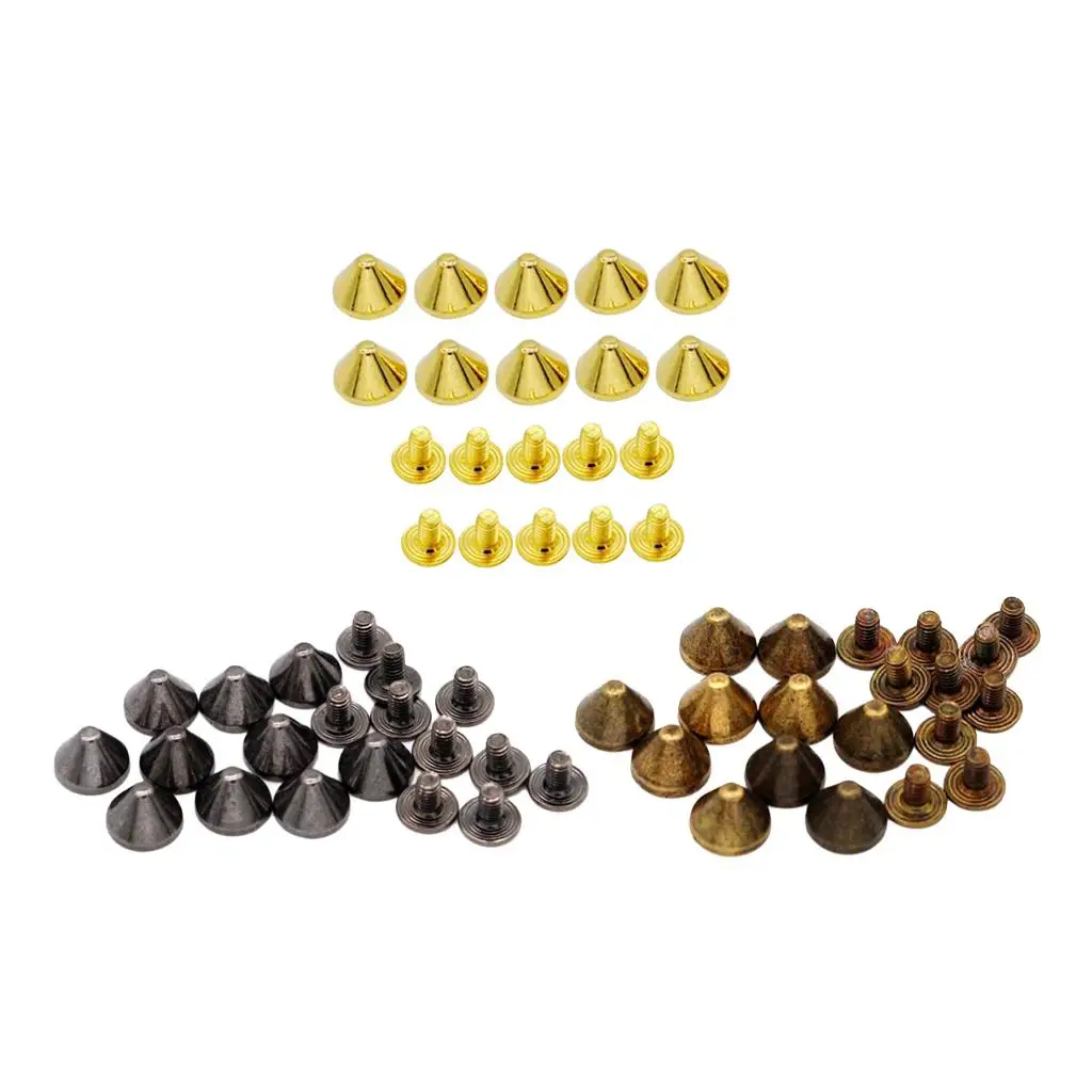 10 Pieces Rivet Shaped Leather Studs Craft Decoration Repair Sewing Accessories