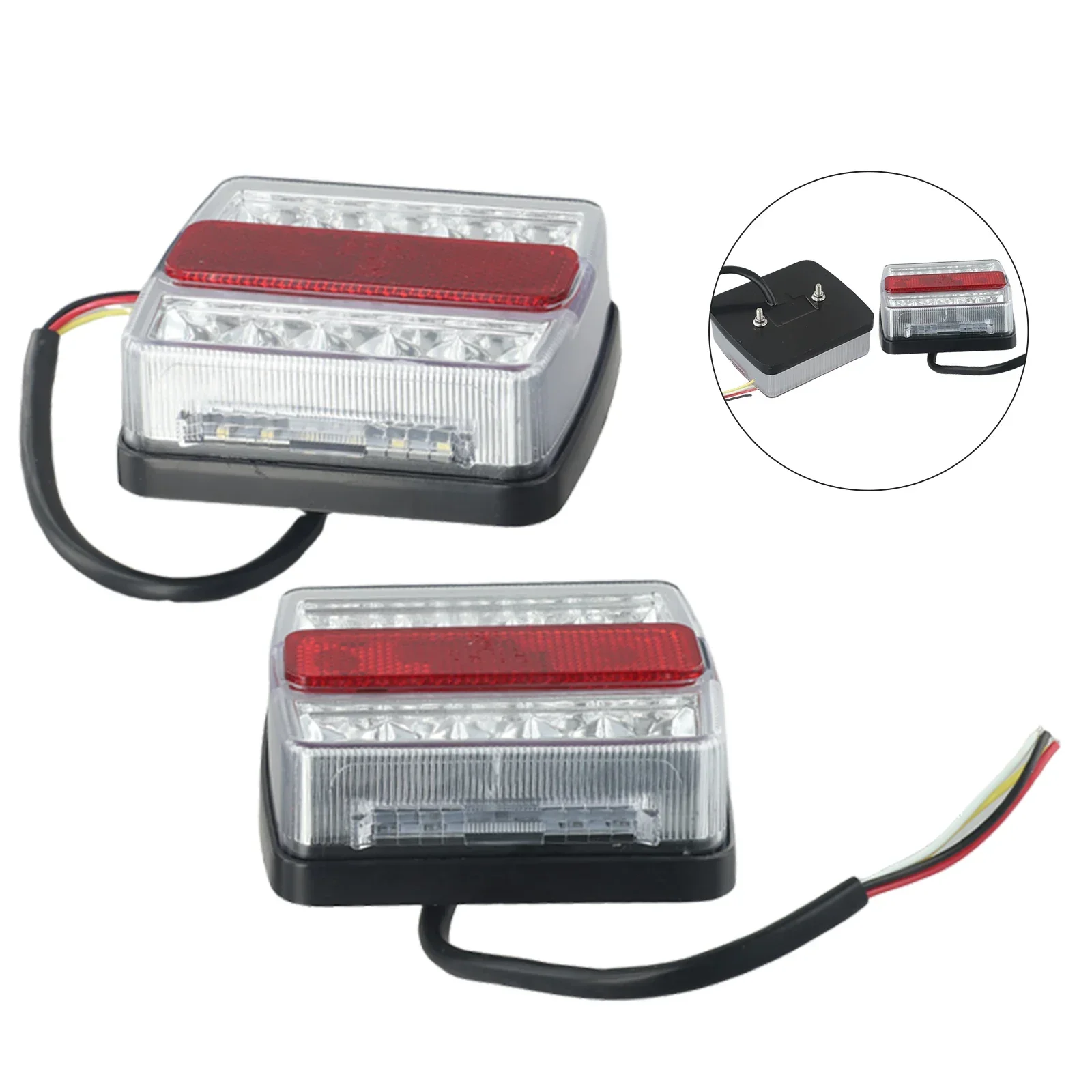 2pcs LED Submersible Rear Stop Brake Reverse Lights Marker Trailer Tail Truck Light System Taillight Turn Signal