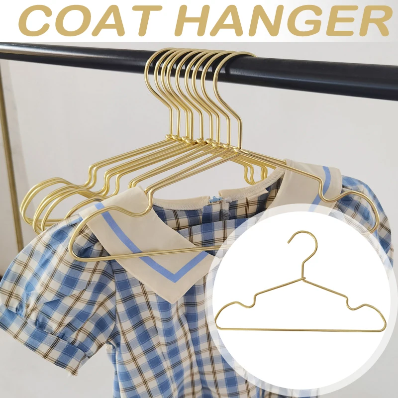 10pcs Children Clothing Hanger with Non-Slip Grooves Metal Hanger for Girls Boys Shirts Skirts Coats