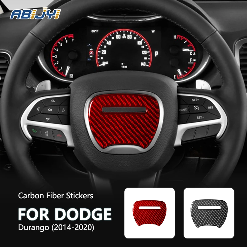 

Car Steering Wheel Middle Inner Frame Carbon Fiber Trim Sticker For Dodge Durango 2014 2015 2016 2017-2020 Styling Accessories