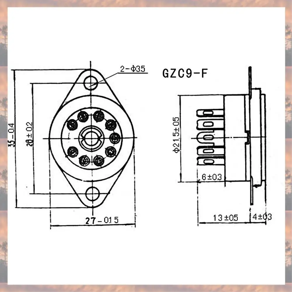 

2025 New-10PCS GZC9-F B9A New 9Pin Plated Tube Sockets Base Suitable For 12Ax7/12Au7/12AT7