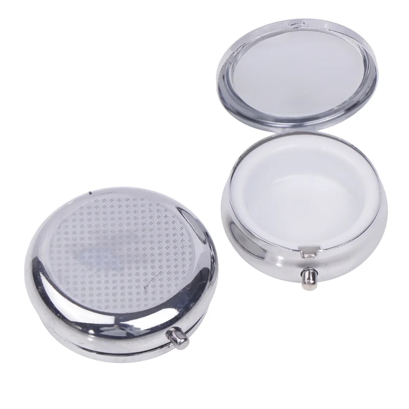 

1pcs Round Single-compartment Metal Pill Box Portable Medicine Organizer Container Tablet Softgel Vitamin Storage Case Candy Box