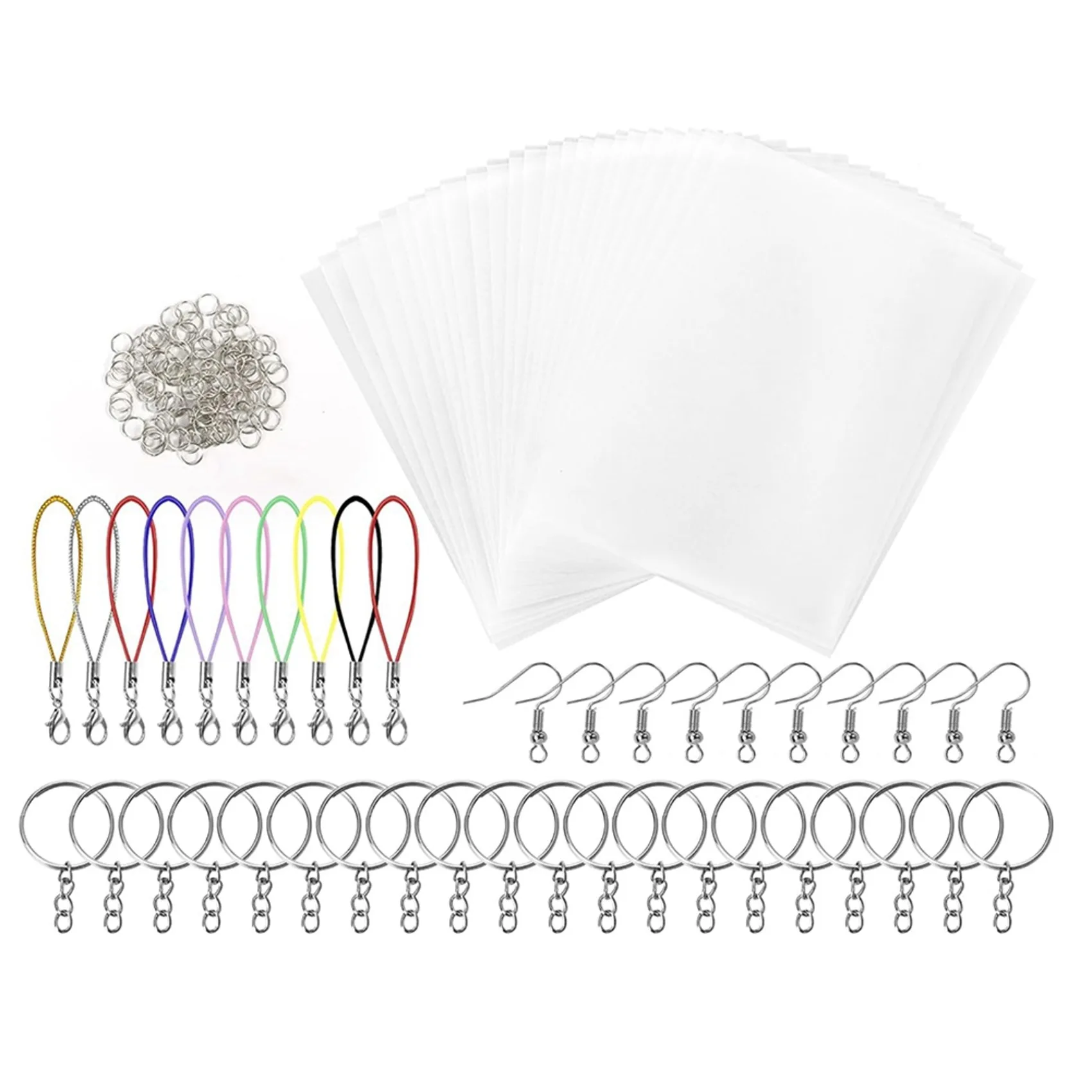 

Multifunction Shrinky Plastic Sheets Keychain Kit, 330Pcs Shrinky Art Kit For Kids For DIY Ornaments For Creative-Craft