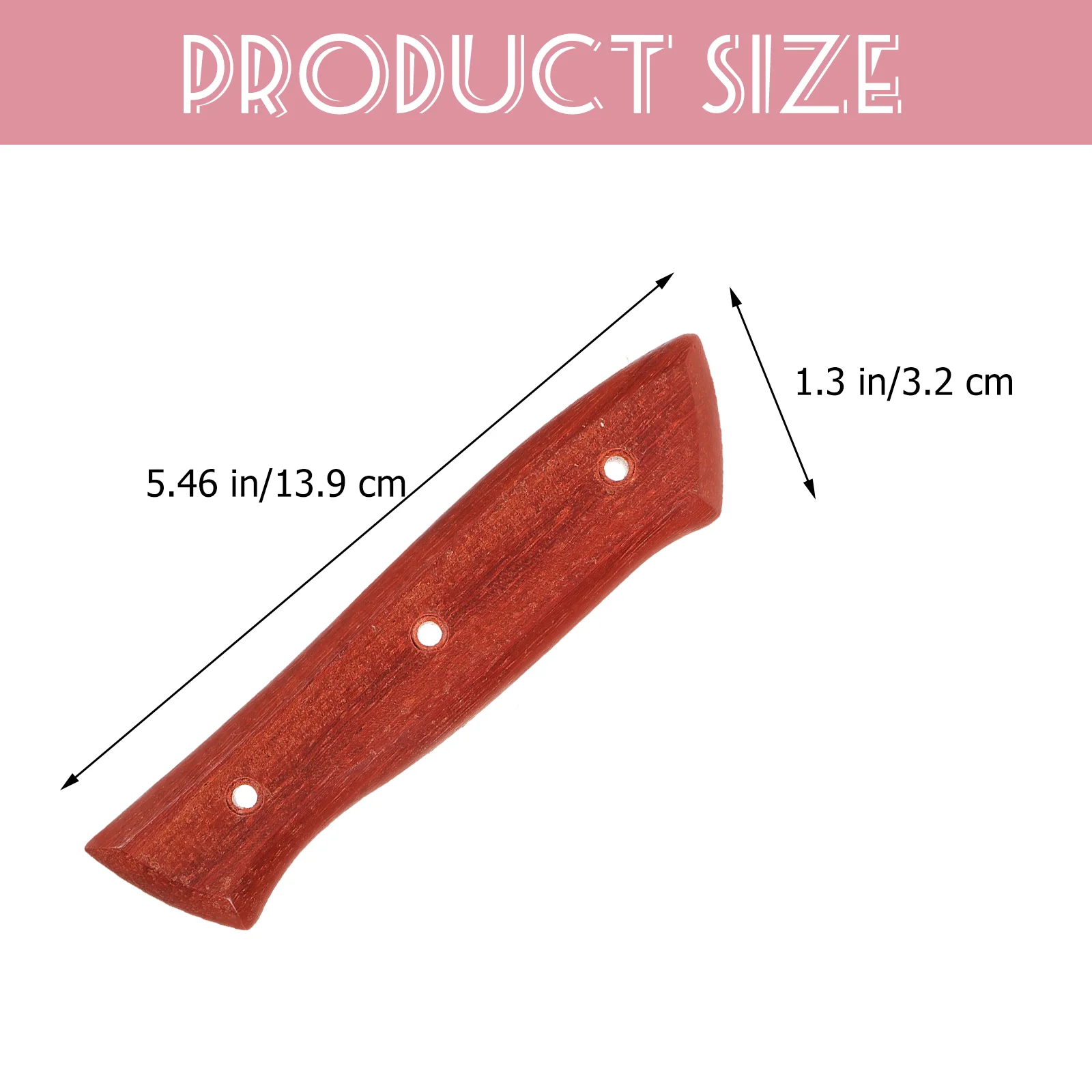 1Pc Handle Accessories Holed Red Pear Wood Knife Grip Practical Replacement KitchenKnifeHandle Lightweight NonSlip