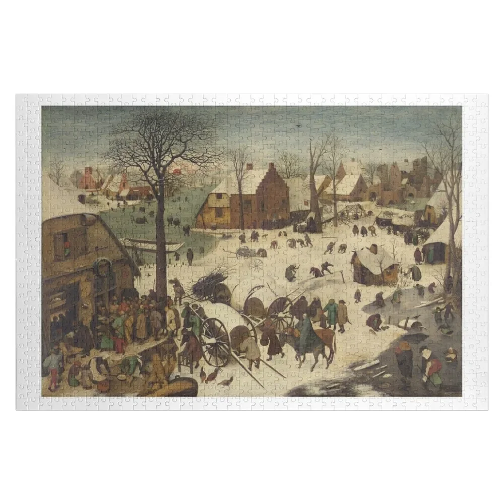 Pieter Bruegel The Elder - The Numbering At Bethlehem Jigsaw Puzzle Custom With Photo Custom Wooden Name Custom Name Wood Puzzle