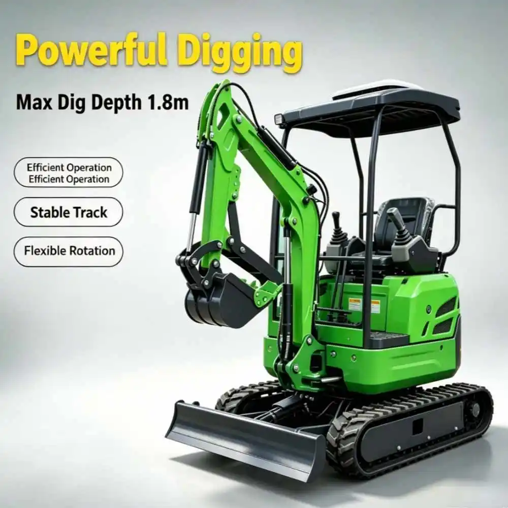 Mini Excavator For Customization 1.5Ton 1.8Ton  Kubota Hydraulic Crawler Backhoe Diggers Agricultural Equipment Fast