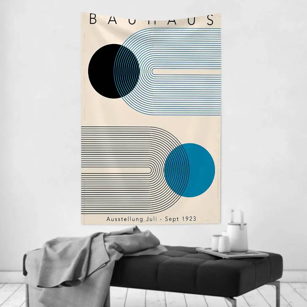1 Stück Bauhaus Moderne Schlichtheit Wandteppich Bohemian Wandbehang Mandala Heimdekoration für Wohnzimmer Schlafzimmer Studentenwohnheim
