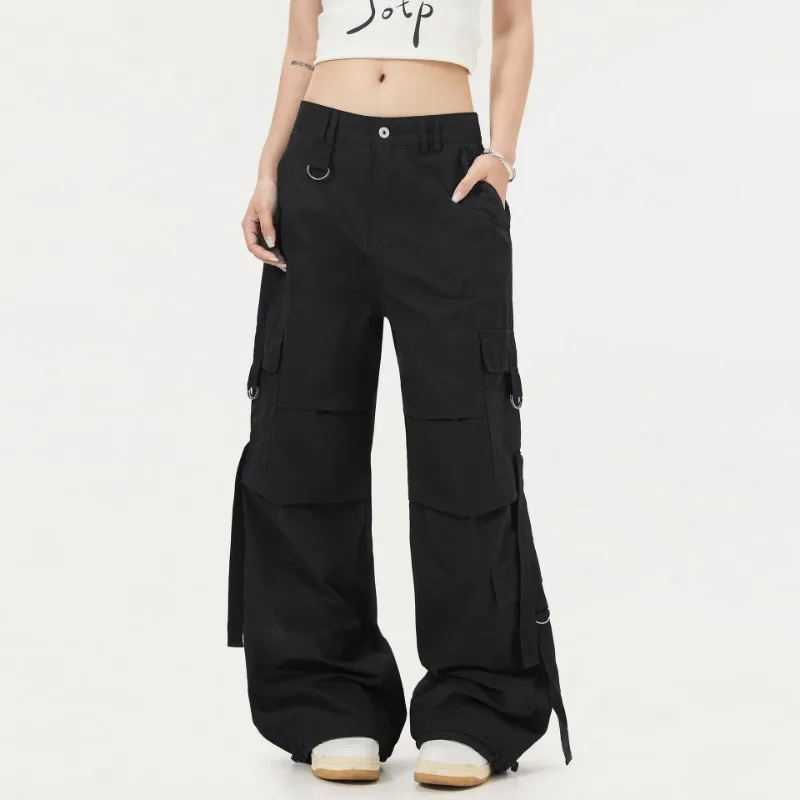 OR FL American Skills Paratrooper 100 Cotton Women Cargo Trousers Trendy Brand Baggy Wide Leg Slacks Floor-length Trousers Y2k