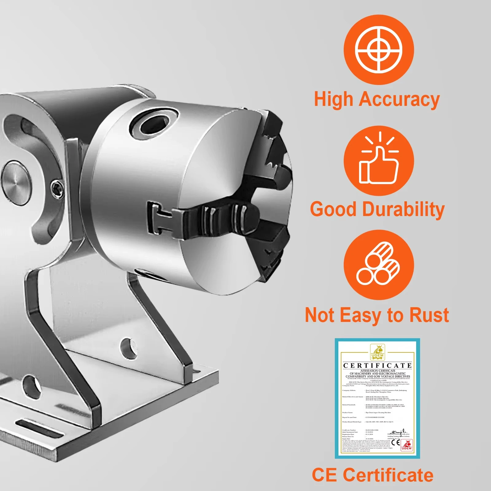 360° Laser Engraver Rotary Axis for Fiber Laser Marking Machine 80mm Max Rotation Universal Accessories for Laser Engraving view 2