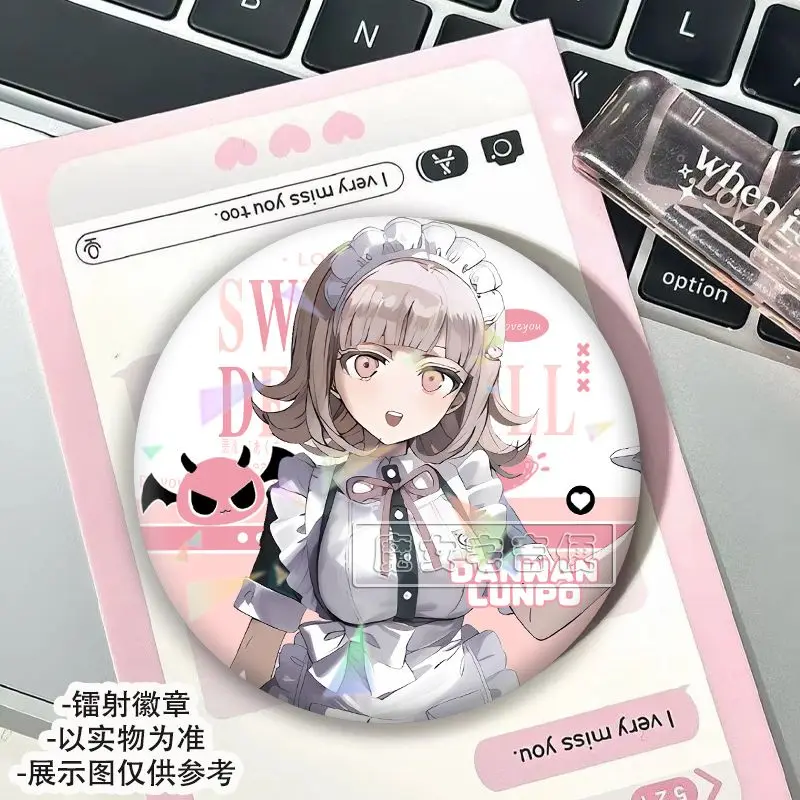 Danganronpa خادمة هيناتا هيناتا ناناكو هيناتا هاجيمي أوما كوكيشي الملابس تذكارية زر لينة قبعة الزخرفية شارة جمع