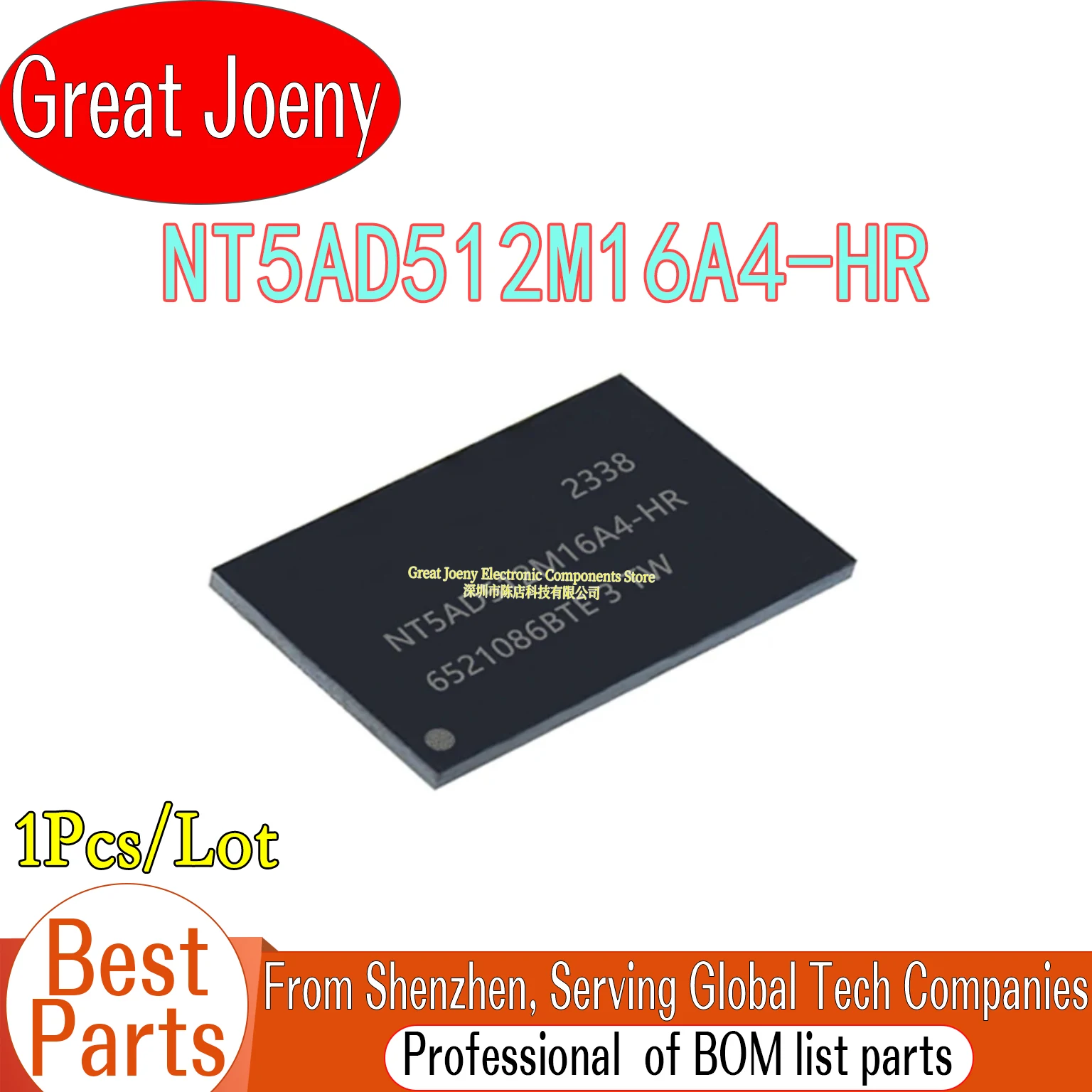 100% New Original NT5AD512M16A4-HR IC DDR4 SDRAM 8GB Memory Chipset TFBGA-96
