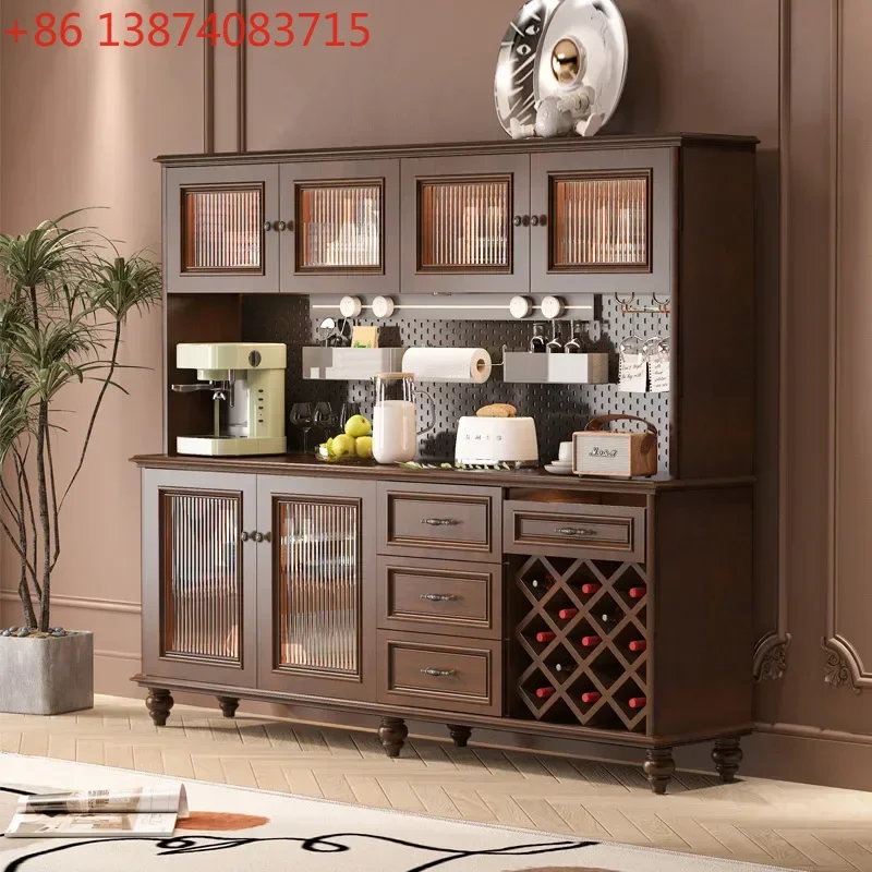 American-Style Solid Wood Wire-Wrap Board Sideboard Living Room Multi-Functional Storage Tea Cabinet Wine 1