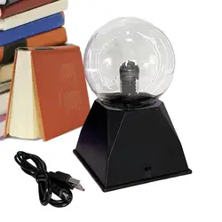 Static Electricity Ball USB Rechargeable Plasma Lamp Ball Static Control Desk Lamp Sound-Activated Electrostatic Ball Plasma