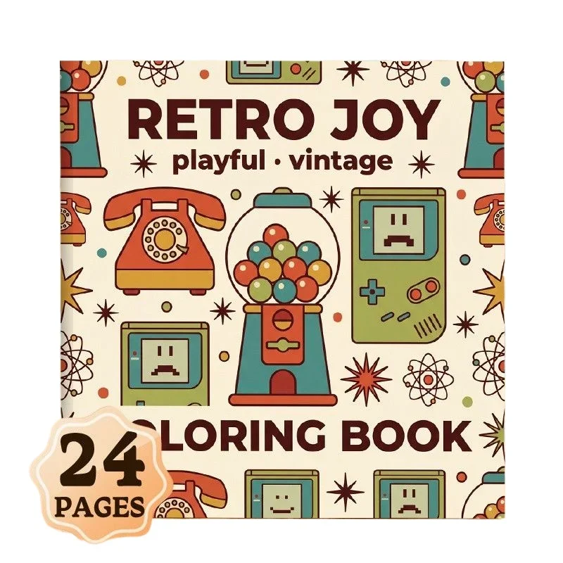 24 Pages Kids Coloring Book Extra Thick DIY Custom Activity Book for Kindergarten Beginners