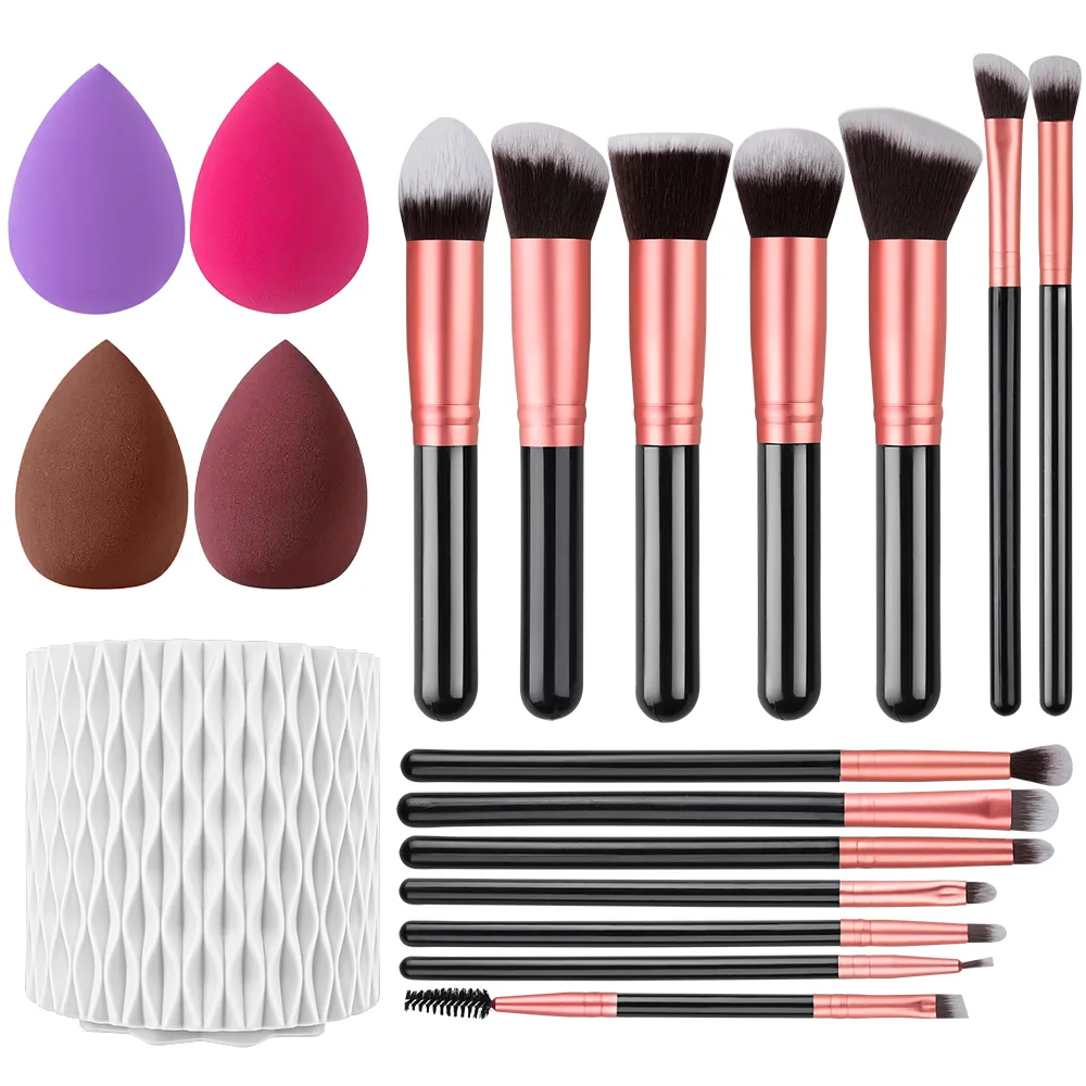 Ensemble de pinceaux de maquillage pour femme, fond de teint, fard à barrage, mélange de poudre, doux, moelleux, cosmétique, ensemble complet, outil de maquillage féminin, 14 pièces