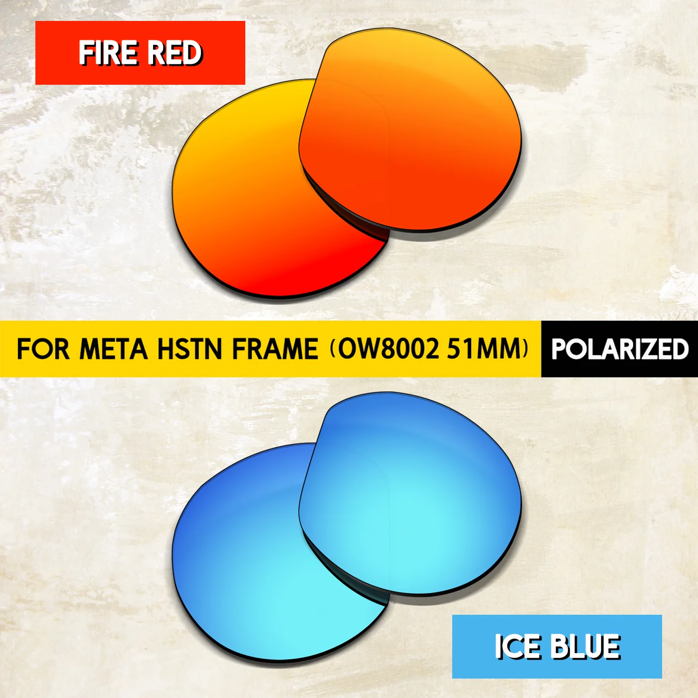 2 Value Packs 1.5mm Polarized Replacement Lenses for Oakley Meta HSTN OW8002 51mm Sunglasses - Impact-Resistant Material