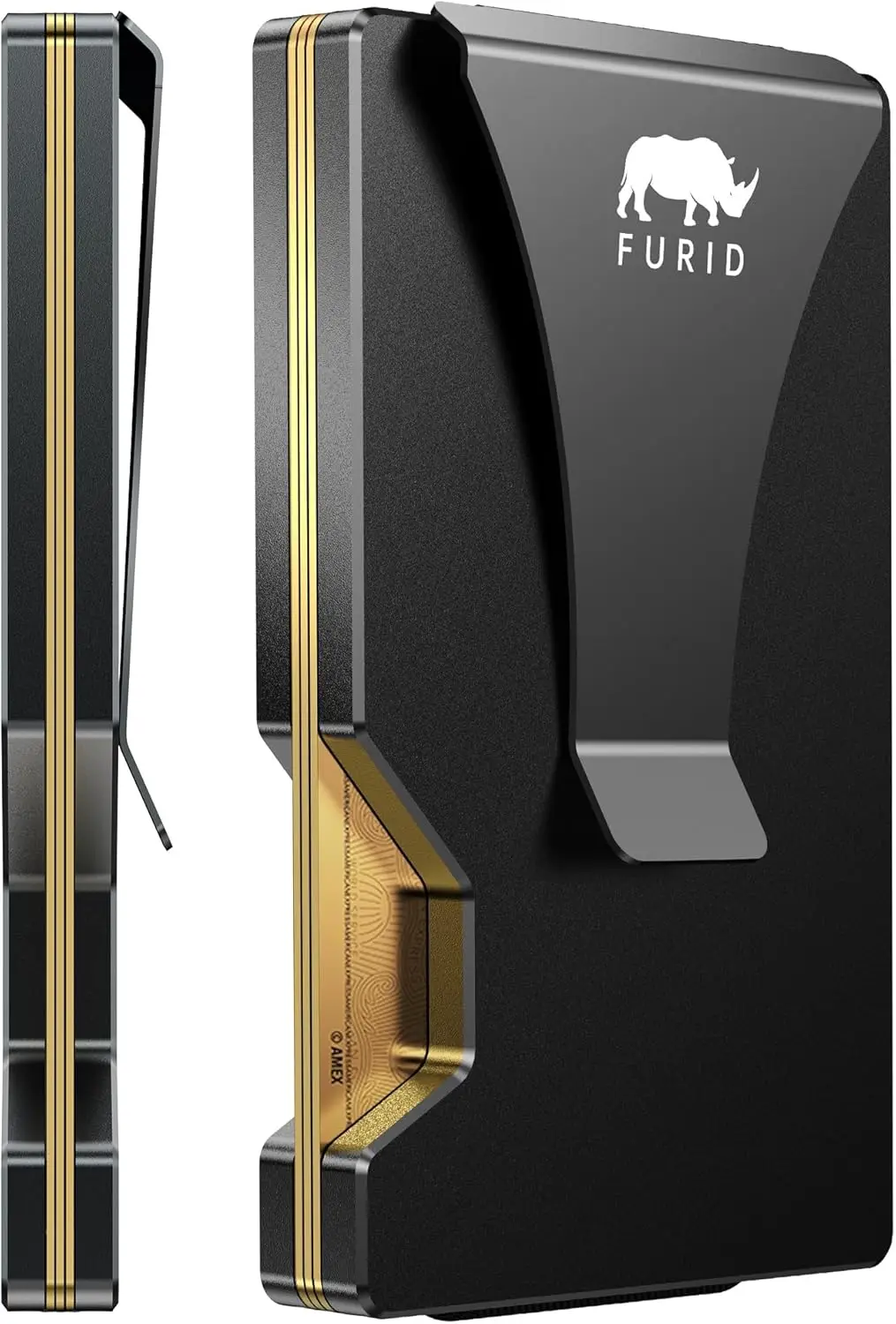 

Тонкий металлический кошелек с защитой от RFID для мужчин с зажимом для денег - минималистичный держатель для карт в передний карман