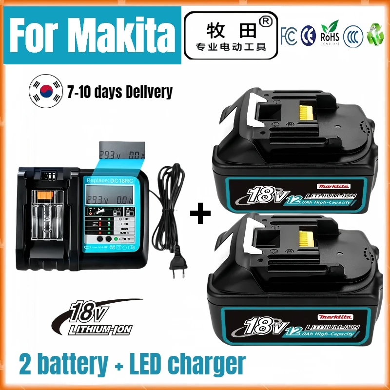 

Original Powerful Plus battery For Makita 18V power tool 6Ah Rechargeable Li-ion Battery compatible BL1830 BL1850 BL1860b BL1815