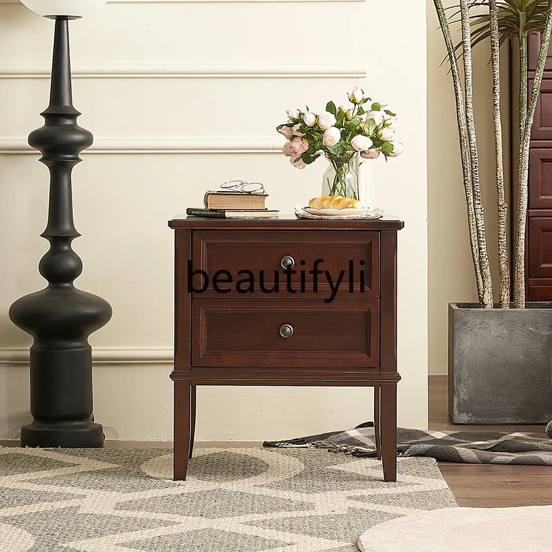 

D2520 All solid wood light luxury side cabinet simple bedroom storage locker side few