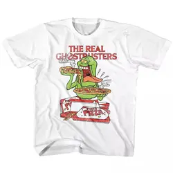 Ghostbusters Slimer & Pizza Kids T Shirt Vintage Phil's Pizza Toddler Youth High Quality 100%Cotton Short Sleeve