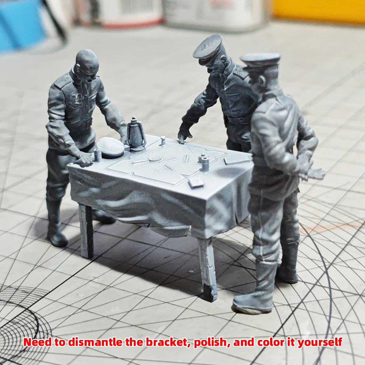 1/35 1/48 1/72 Maßstab Modellbausatz 3D Harz Miniatur-Soldatenfiguren Sowjetische Offiziere bei einem Treffen Unbemalt Unmontiert Diorama – Detail 5