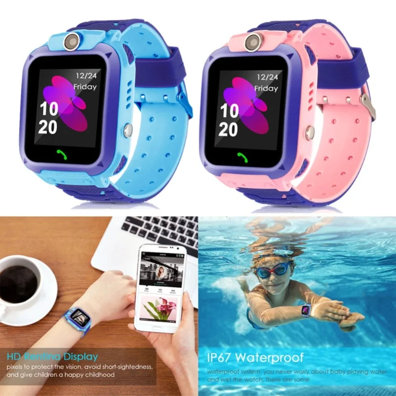Children's Telephone Watch - Waterproof SOS Smartwatch with