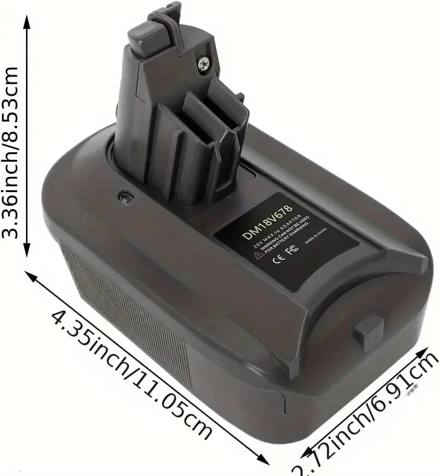 Suitable for Makita/Bosch/Dewalt/Milwaukee Battery DM18V678 BMV678 Battery Adapter Converter for Dyson V6 V7 V8 Battery Adapter
