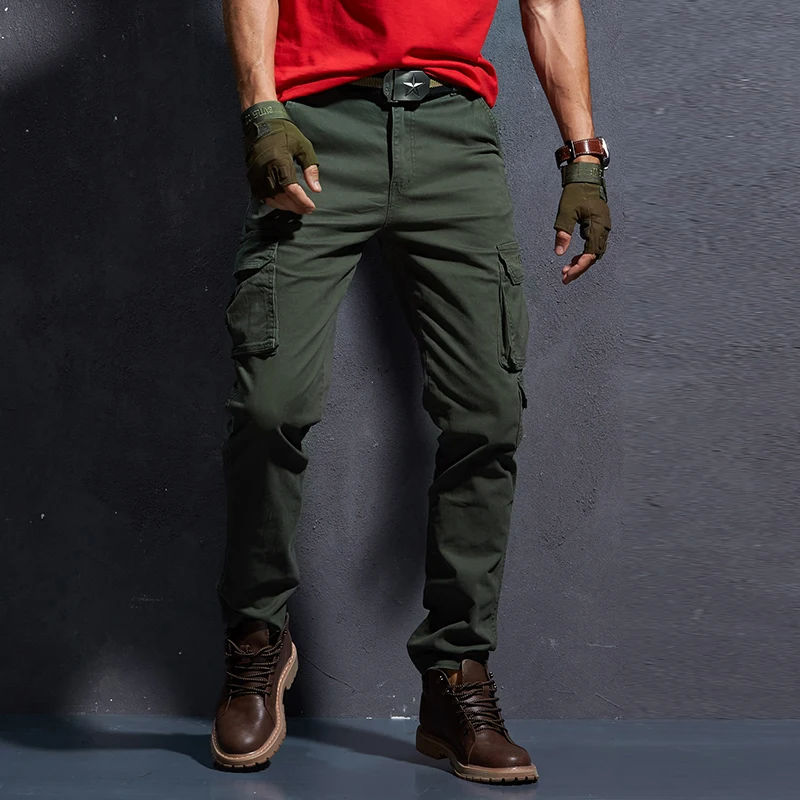 Fall overalls men's outdoor adventure sports slim-fitting multi-pocket casual versatile mountaineering solid color pants