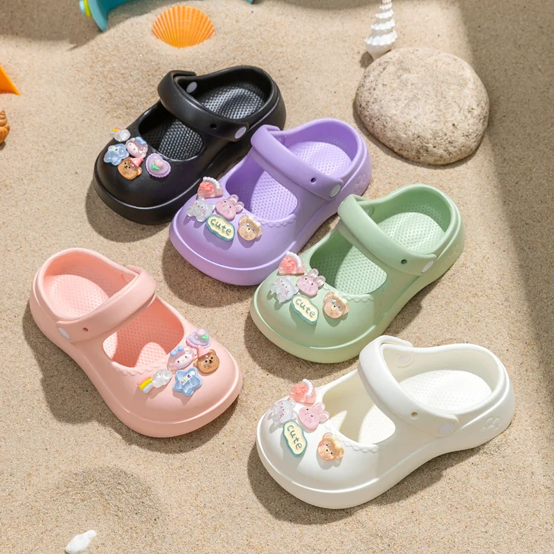 Parent-child Garden Shoes 2026 Summer Kids Mary Jane Hole Sandals Cute Princess Soft Non Slip EVA Clogs Slippers Toddler