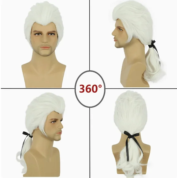 Carnival Ball Party American Gentleman White Lawyer Judge Wig Killer Costume Party Wig